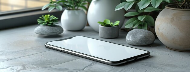 Realistic smartphone mockup. perspective mobile phone mockup similar to iphone with blank screen, Vector illustration