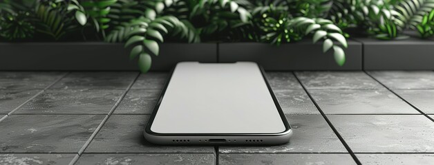 Realistic smartphone mockup. perspective mobile phone mockup similar to iphone with blank screen, Vector illustration