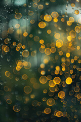 Canvas Print - raindrops on glass create a canvas for the bokeh lights of the city at night