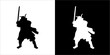 llustration vector graphic of ninja samurai icon