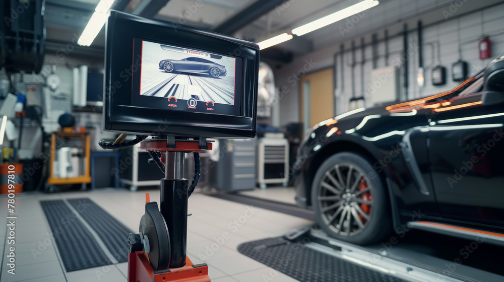 car wheel alignment testing Stock Photo | Adobe Stock