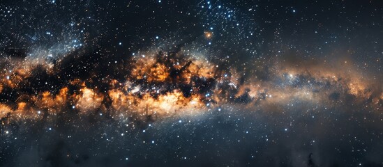 Wall Mural - above, the vast expanse of the milky way fills the night sky with billions of twinkling stars creati