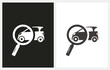 Find Car Magnifying Glass Search and Selling Car logo vector icon