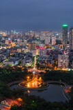 Fototapeta Miasto - Aerial skyline view of Hanoi cityscape at twilight in Cau Giay district, Hanoi
