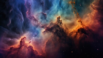 Poster - nebula in the universe background wallpaper, with cosmic details and colors of stars