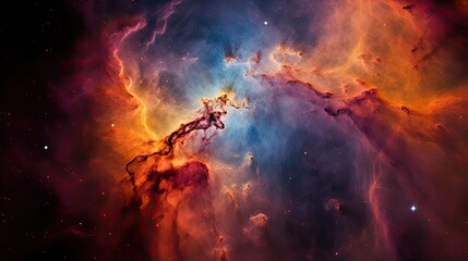 Poster - nebula in the universe background wallpaper, with cosmic details and colors of stars