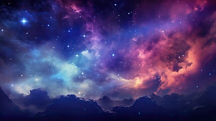 Aufkleber - cosmic nebula background, vibrant colors and intricate details filling the universe, celestial and awe-inspiring backdrop