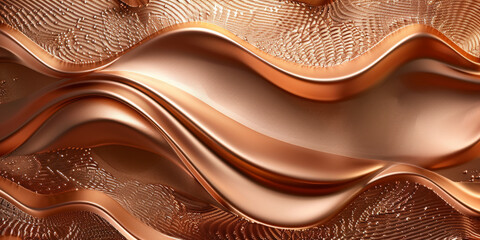 Wall Mural - rose gold metallic background with wavy pattern background