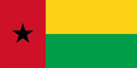 Wall Mural - Flag of Guinea-Bissau. Guinea-Bissau flag vector