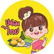Thai dessert label banner template. Thai Sweet sticker badge vector design. Kanom thai logo.