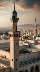 Wall Mural - mosque in the sunset