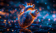 Digitally Rendered Human Heart Integrated with Advanced Data Network - Health Technology Concept