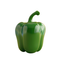 Wall Mural - A green pepper on a Transparent Background