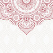 Greeting card or invitation template with mandala vector color illustration. Ethnic mandala decorative background. Islam, Arabic, Indian, ottoman motifs. Outline mandala vector card.