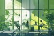 image of office workers in a green office