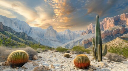 Wall Mural - Cactus, Desert Background Landscape