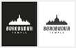 Borobudur Temple Silhouette logo icon template vector inspiration