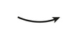 Curve arrow direction icon on transparent background. Arrow pointing to the up right.