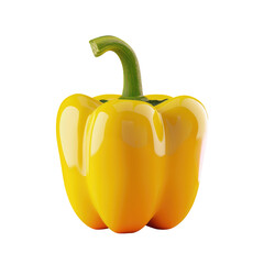 Wall Mural - Yellow bell pepper on Transparent Background