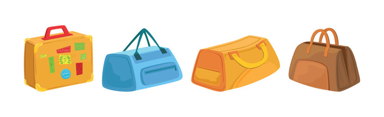 Sticker - Travel Bag and Luggage for Packing Stuff Vector Set