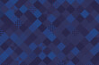 背景素材 紺色 青色 四角形パターン ドットとストライプ背景 ななめ格子模様 バックグラウンド