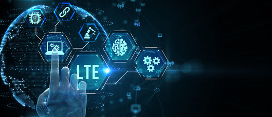 Business, Technology, Internet and network concept. LTE abbreviation, modern technology concept. 3d illustration