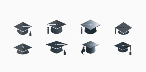 Wall Mural - Bachelor's cap icon, Bachelor's icon, graduation icon