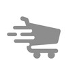 Fast shopping cart vector icon. E-commerce, online store symbol.