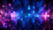 Digital blue and purple mosaic square abstract graphic poster web page PPT background