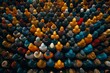 © gearstd - Aerial view of crowd in colorful jackets