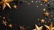 Assorted golden stars on a matte dark background with festive appeal