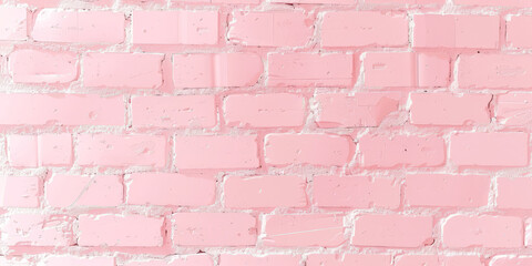 Sticker - pastel pink brick wall background,banner, copy space