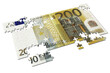 PNG. Trasparente. Puzzle duecento euro su sfondo trasparente..