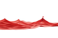 Red Sculpture Of A Wave On White Background. On A White Or Clear Surface PNG Transparent Background.