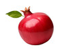 Red Apple With Green Leaf on Top. On a White or Clear Surface PNG Transparent Background.
