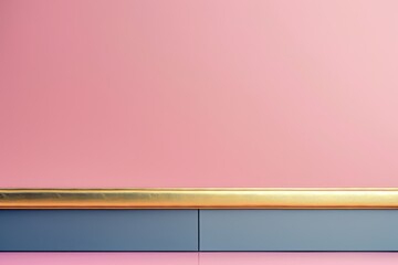 Wall Mural - Richly designed gold and silver geometric border elegantly placed at the mixed of an image, on a pink backdrop.