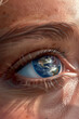 Planet Earth in human eye