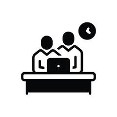 Wall Mural - black solid icon for mentor