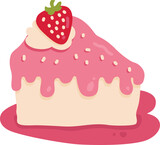 Fototapeta Dinusie - cake with strawberry