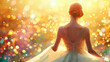 Elegant Bride with Sparkling Backdrop