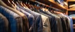 Luxurious wardrobe filled with mens elegant clothing options