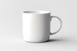 White coffee mug isolated on a solid white background.