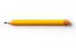 Yellow pencil isolated on a solid white background.