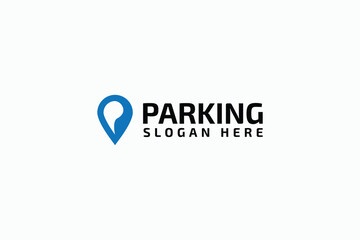 Wall Mural - modern parking mark icon logo design vector illustration. parking point, parking location, parking spot logo vector design background template with flat, elegant and minimalist styles for business