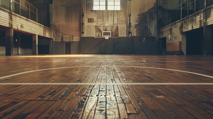 Empty basketball court background