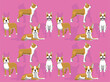 Dog Boston Terrier Cream Coat Cartoon Cute Seamless Wallpaper Background