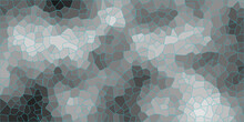 Grey Broken Quartz Stained Glass Outlines. Voronoi Diagram Background. Seamless Pattern Vector . Geometric Retro Tiles Pattern