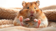 cute funny little hamster sitting 