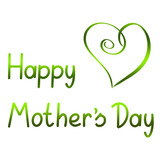 Fototapeta Tulipany - Green Mother's Day heart isolated.