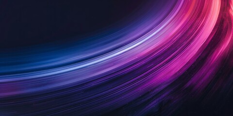 Wall Mural - Abstract composition featuring a vertical gradient from dark  brown to purple and then blue, set on a black background. Abstract curved lines at different heights add depth and texture.